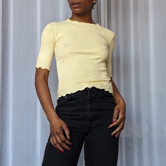 Oak + Fort Sleeved Yellow Top - Picture 4 of 7